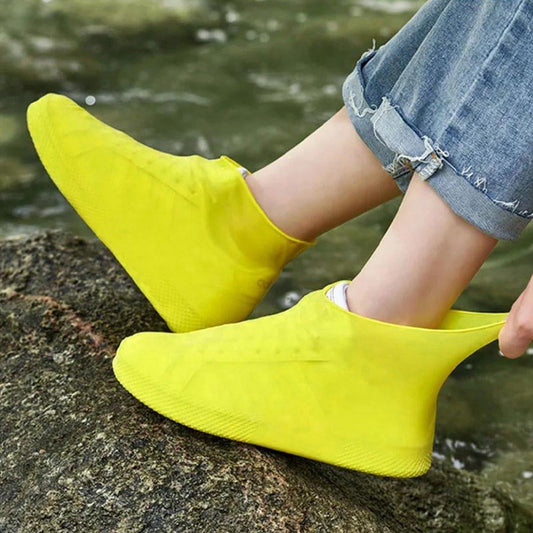 Overshoes - 1 Pair - Waterproof Silicone Overshoes - Reusable, Non-slip, Suitable for Outdoor Activities (Yellow - Size L).