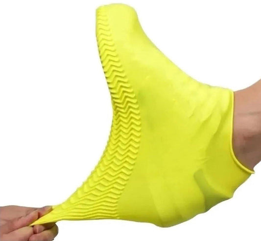 Overshoes - 1 Pair - Waterproof Silicone Overshoes - Reusable, Non-slip, Suitable for Outdoor Activities (Yellow - Size L).