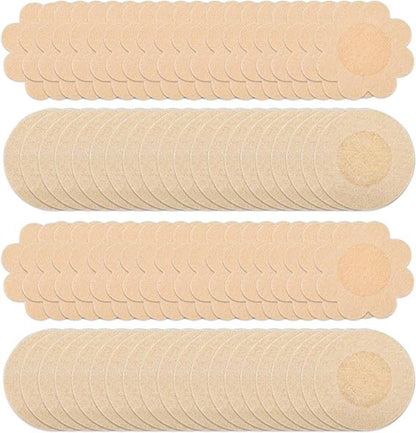 80 Invisible Nipple Shields - Disposable Nipple Shields - Nipple Shields for Women - Breathable Breast Shields - Unisex Nipple Shields - Round and Plum Shape - Off White - One Size.