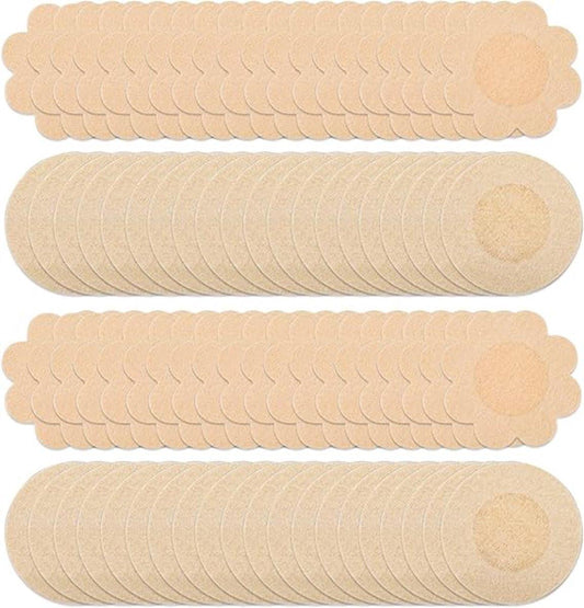 80 Invisible Nipple Shields - Disposable Nipple Shields - Nipple Shields for Women - Breathable Breast Shields - Unisex Nipple Shields - Round and Plum Shape - Off White - One Size.