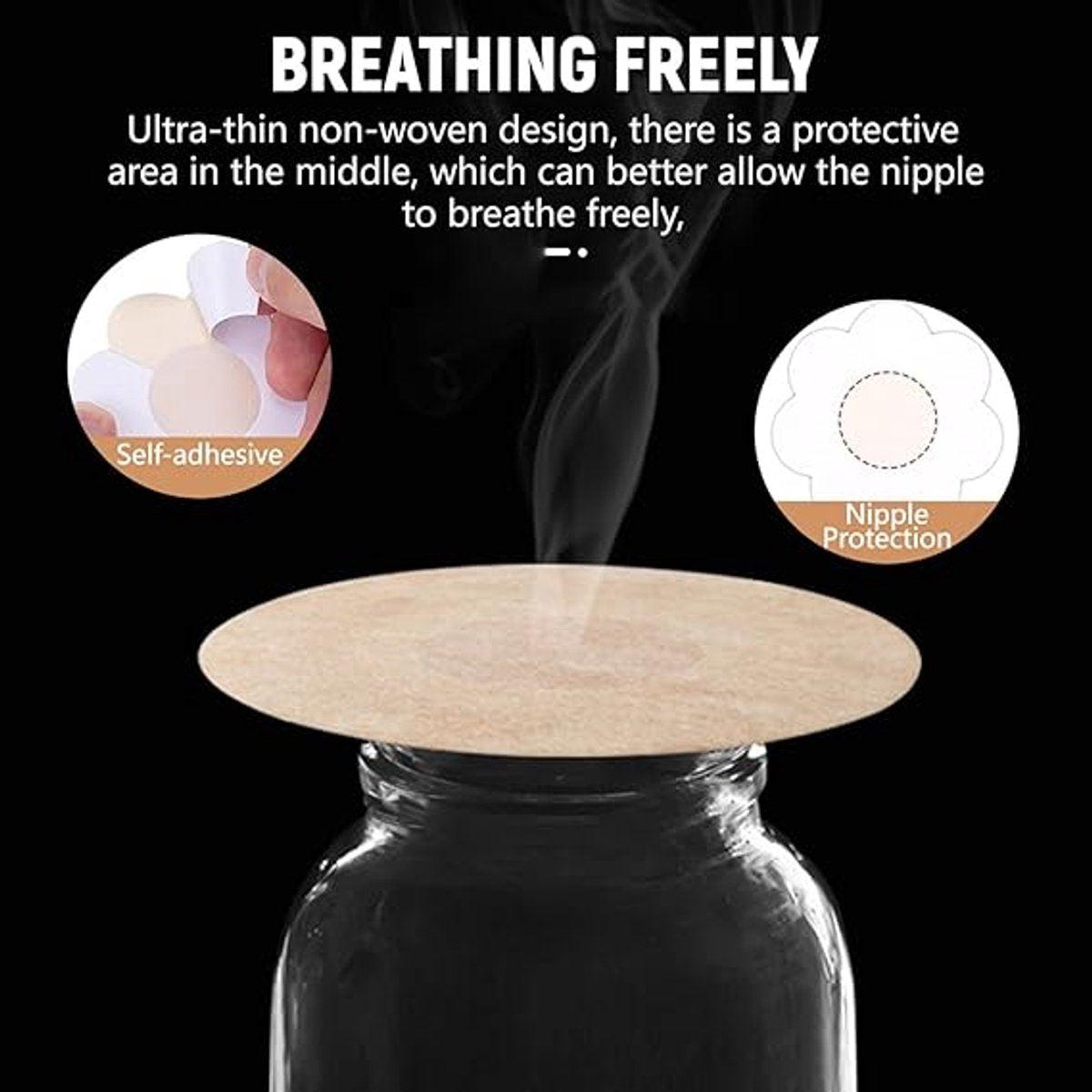 80 Invisible Nipple Shields - Disposable Nipple Shields - Nipple Shields for Women - Breathable Breast Shields - Unisex Nipple Shields - Round and Plum Shape - Off White - One Size.