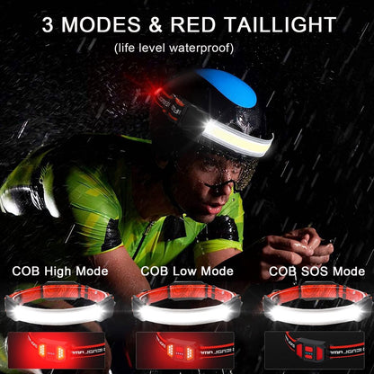 Headlamp LED Rechargeable - Headlight - 2-Pack Rechargeable LED Headlamp - 230Â° Wide Angle Lighting - High Lumens, 3 Modes - Lightweight Headlamp - Suitable for Running, Cycling, Camping.