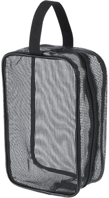 Toiletry Bag - Black Mesh Toiletry Bag - Perfect for travel, toiletry bag organizer, gym, camping