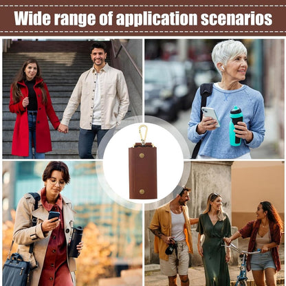 Key Case - Men's Wallet Made of Genuine Leather - 16 x 6 cm - Multifunctional Organizer - Secure Zip Pocket - Suitable for Home, School, Work and Everyday Use - Brown