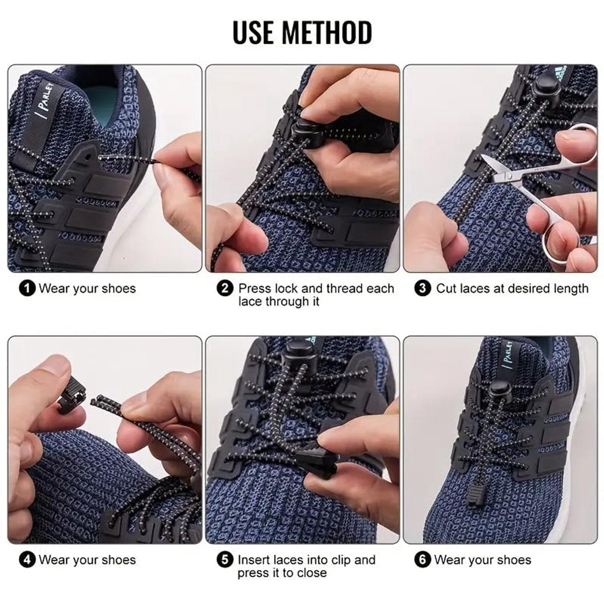 Sneaker Laces 120CM suitable for Sneakers - Elastic laces without a knot - Suitable for students and adults - With strong buckle and quick-release function (Light gray)