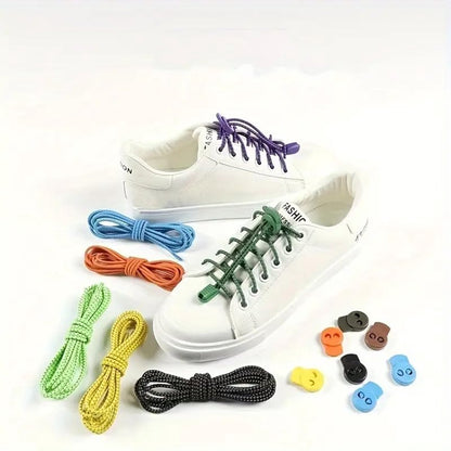 Sneaker Laces 120CM suitable for Sneakers - Elastic laces without a knot - Suitable for students and adults - With strong buckle and quick-release function (Light gray)
