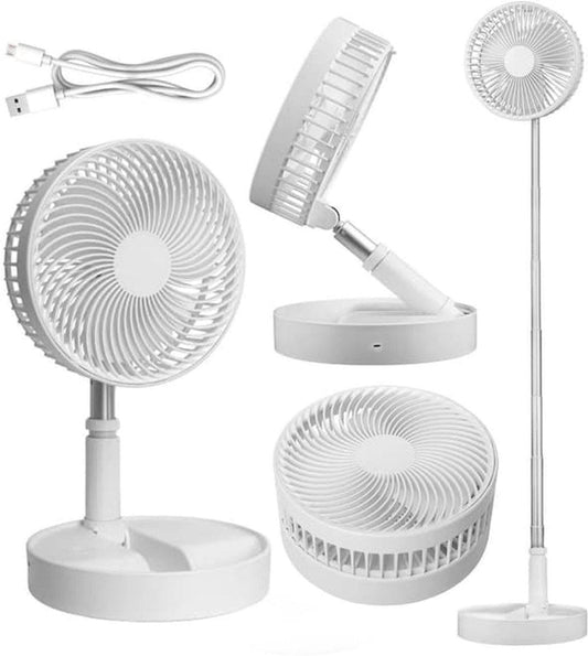 Folding Desk Fan - Adjustable Design - Cordless & Versatile - Foldable Standing Desk Fan.