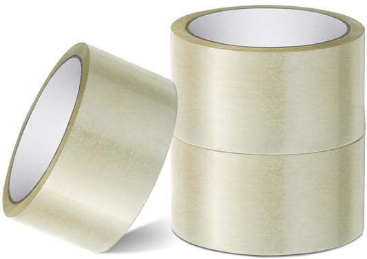 Transparent packaging tape on a roll - 48 mm x 66 m - Strong - Low noise - Strong, extra adhesive - For packing boxes - Parcel tape for shipping and long-term storage (transparent, 3 rolls).