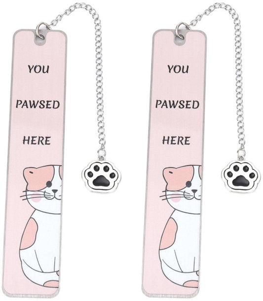 Bookmarks - Set of 2 - Cat Bookmarks - Gifts for Cat Lovers - Cute Bookmarks - Bookmark Gifts for Book Lovers - Reading Bookmarks - Gifts for Boys, Girls, Kids & Friends - Stainless Steel (Style B).