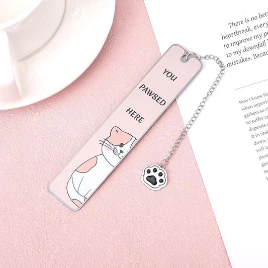 Bookmarks - Set of 2 - Cat Bookmarks - Gifts for Cat Lovers - Cute Bookmarks - Bookmark Gifts for Book Lovers - Reading Bookmarks - Gifts for Boys, Girls, Kids & Friends - Stainless Steel (Style B).