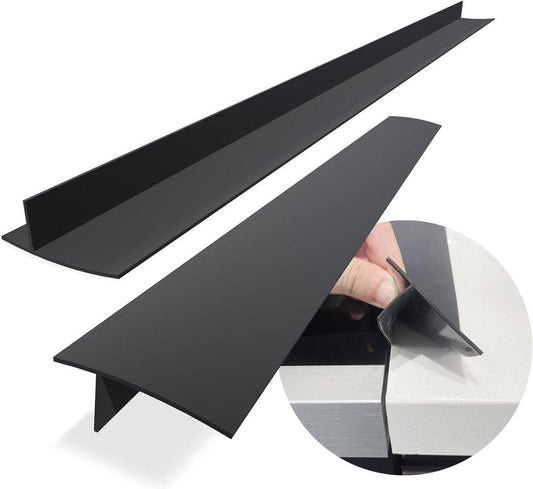 Sealing Strip for Hobs - Silicone Sealing Strip - Gap Filler Strip - Seals gaps between kitchen countertops, appliances, stoves, ovens, washing machines and dryers - Set of 2 (Black).