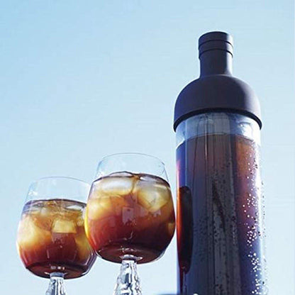 Cold Brew Coffee Pot - 1000 ml Glass Carafe with Infuser - For Iced Coffee & Iced Tea - Easy to Fill and Clean - Brown.