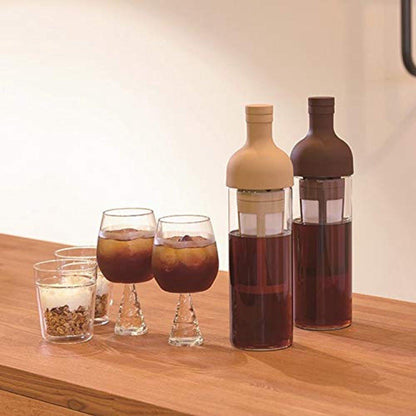 Cold Brew Coffee Pot - 1000 ml Glass Carafe with Infuser - For Iced Coffee & Iced Tea - Easy to Fill and Clean - Brown.