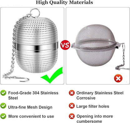 Tea strainer made of stainless steel - Tea filter - Tea strainer made of stainless steel 304 - with chain - Suitable for teacups / teapots / kettles.