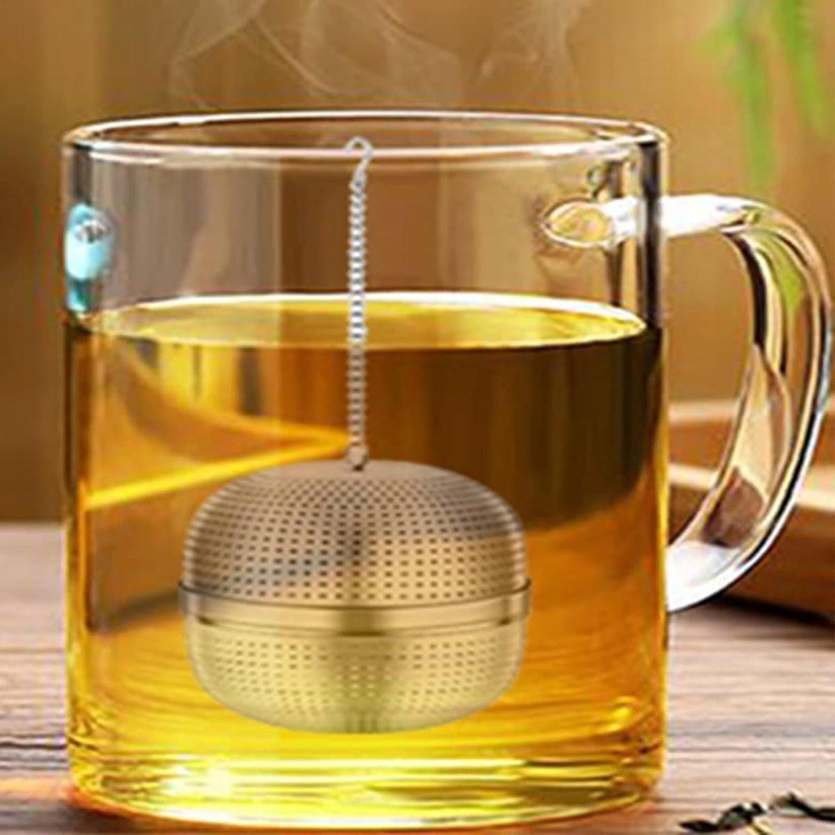 Tea strainer made of stainless steel - Tea filter - Tea strainer made of stainless steel 304 - with chain - Suitable for teacups / teapots / kettles.