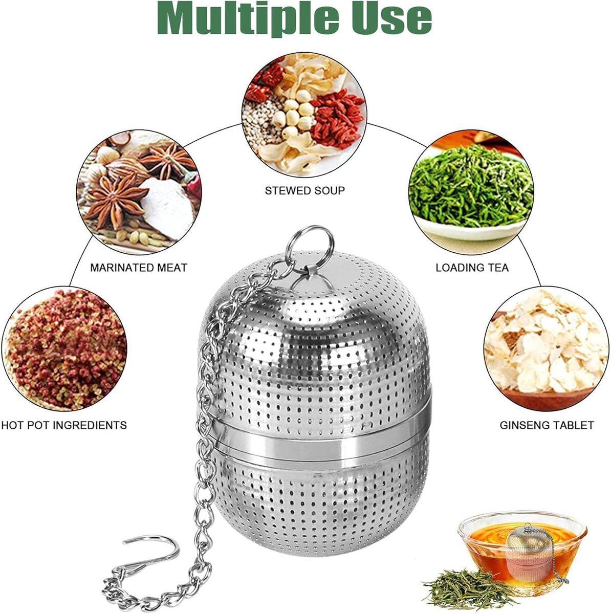 Tea strainer made of stainless steel - Tea filter - Tea strainer made of stainless steel 304 - with chain - Suitable for teacups / teapots / kettles.