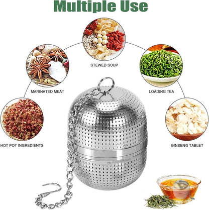 Tea strainer made of stainless steel - Tea filter - Tea strainer made of stainless steel 304 - with chain - Suitable for teacups / teapots / kettles.