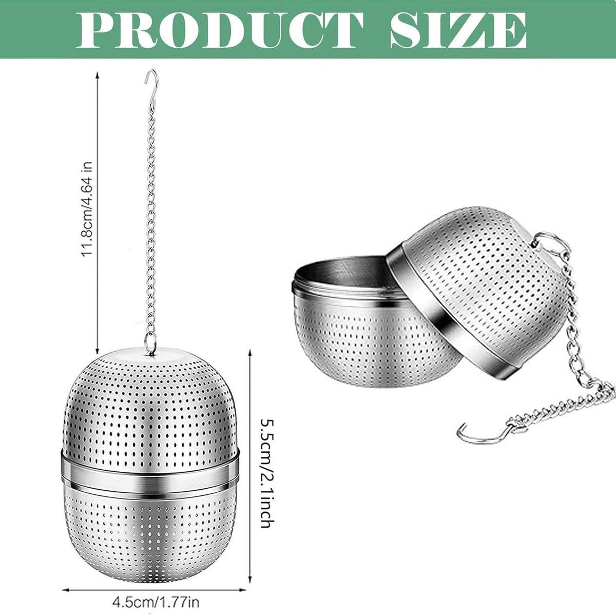 Tea strainer made of stainless steel - Tea filter - Tea strainer made of stainless steel 304 - with chain - Suitable for teacups / teapots / kettles.