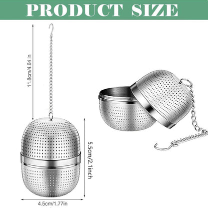 Tea strainer made of stainless steel - Tea filter - Tea strainer made of stainless steel 304 - with chain - Suitable for teacups / teapots / kettles.