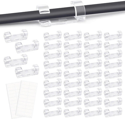 Transparent Cable Clips Self-Adhesive â Cable Organizer â 120 pieces â Cable Tray â Cable Ties â Cable Lock â Desk Organizers â Organizer â Cable Trays â Cable Management â Clips â Ties.
