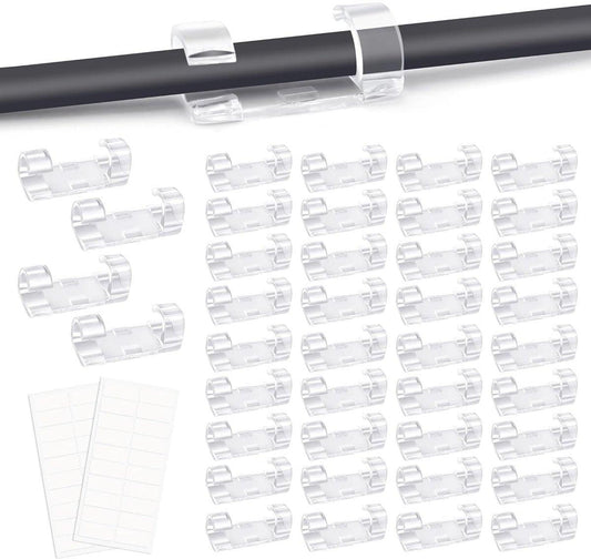 Transparent Cable Clips Self-Adhesive â Cable Organizer â 120 pieces â Cable Tray â Cable Ties â Cable Lock â Desk Organizers â Organizer â Cable Trays â Cable Management â Clips â Ties.