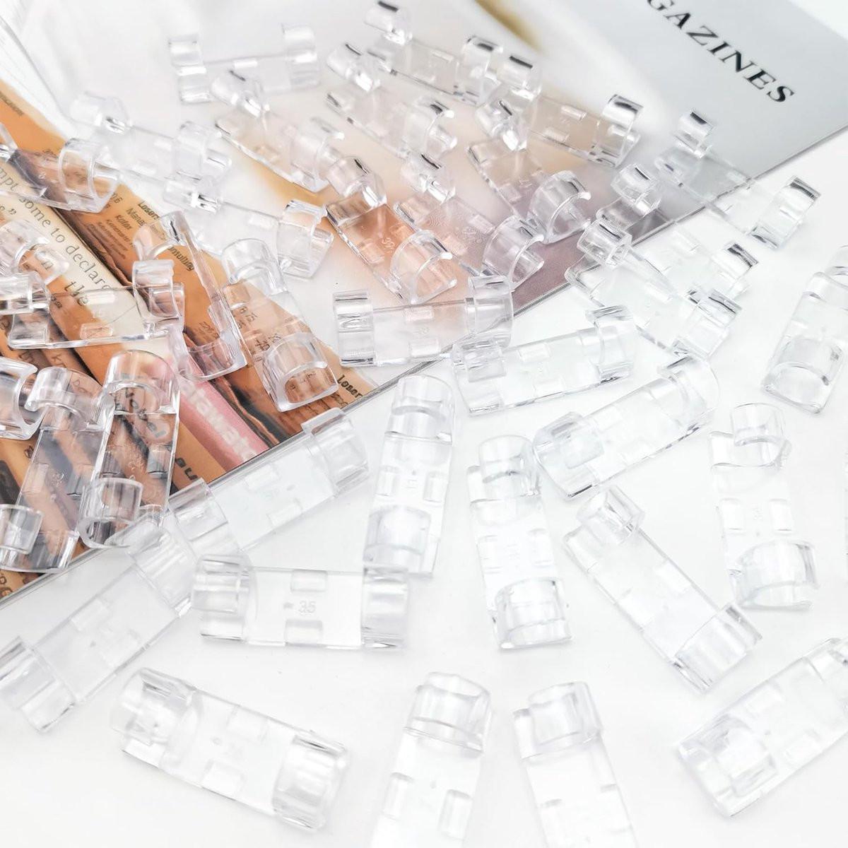 Transparent Cable Clips Self-Adhesive â Cable Organizer â 120 pieces â Cable Tray â Cable Ties â Cable Lock â Desk Organizers â Organizer â Cable Trays â Cable Management â Clips â Ties.