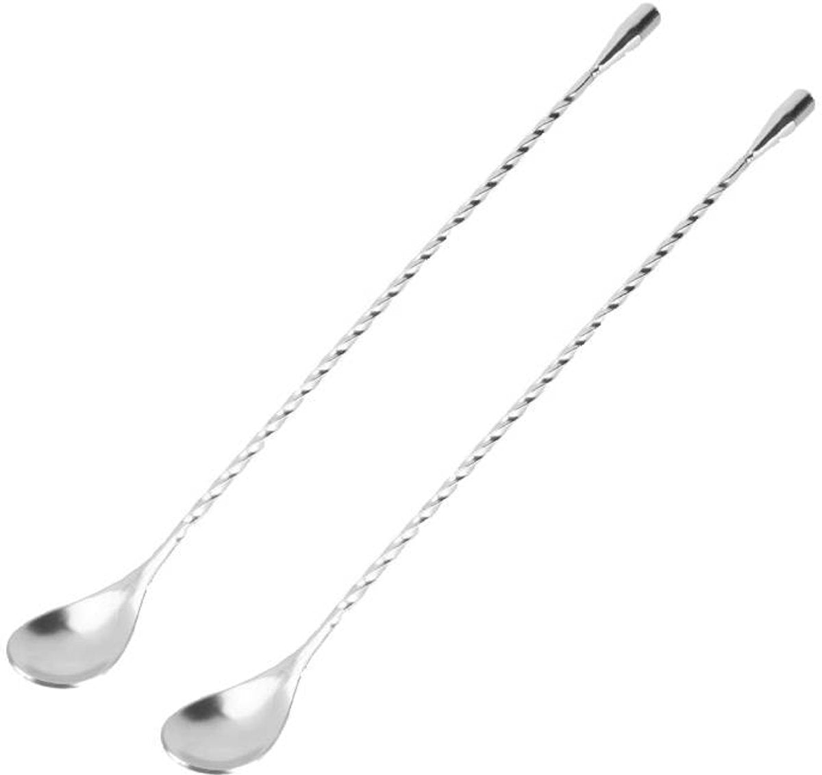 Stirring Spoons - 2 Pack - Stainless Steel Cocktail Spoons - 30cm Stainless Steel Cocktail Spoons - Long Handle Cocktail Mixer with Spiral Design - Suitable for bars, kitchens and other occasions.