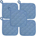 Placemat - Set of 5 Insulation Mats for the Kitchen - Heat Resistant Insulation Mats - Large Coasters for Daily Cooking and Baking (Dimensions: 6.5 x 6.5 Inches, Color: Blue)