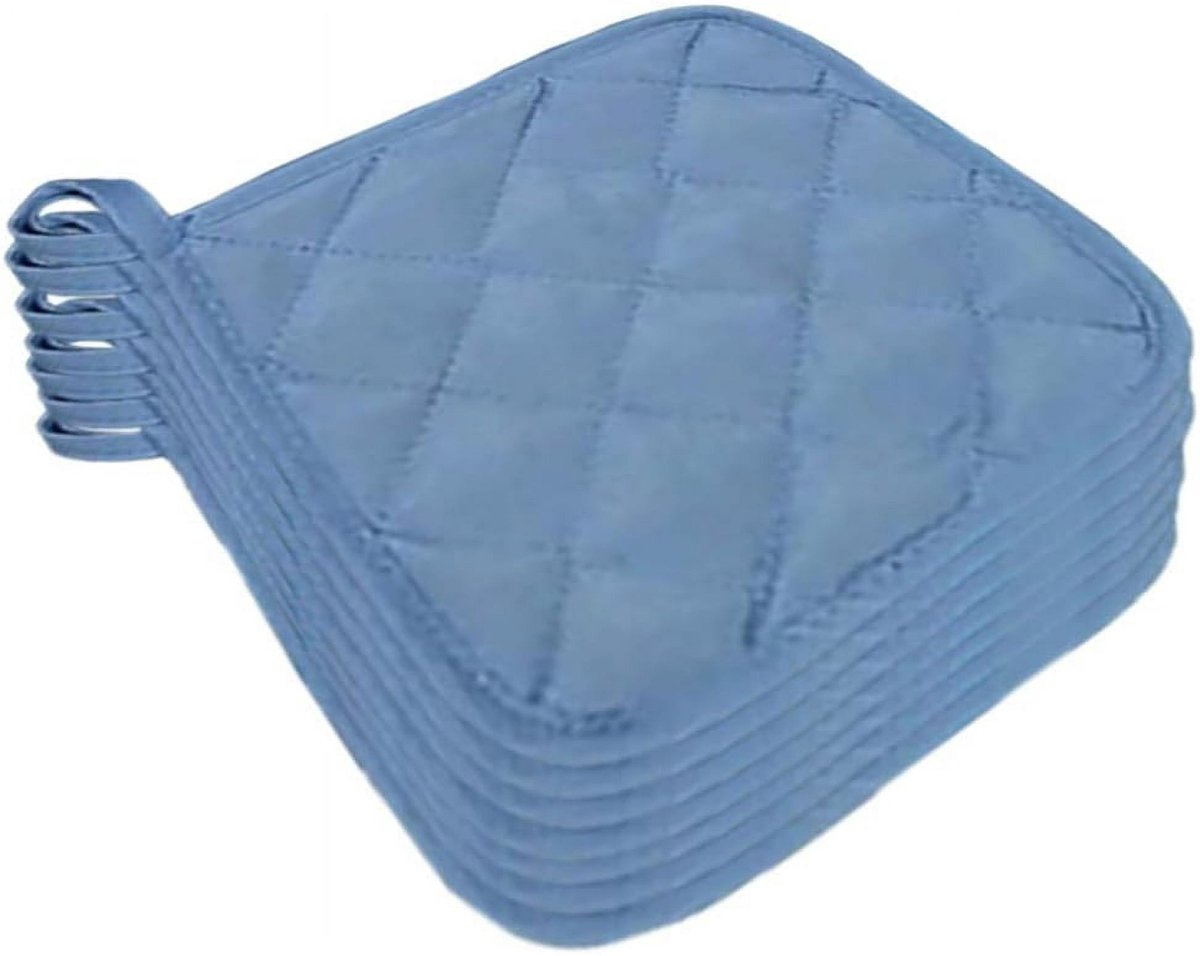 Placemat - Set of 5 Insulation Mats for the Kitchen - Heat Resistant Insulation Mats - Large Coasters for Daily Cooking and Baking (Dimensions: 6.5 x 6.5 Inches, Color: Blue)