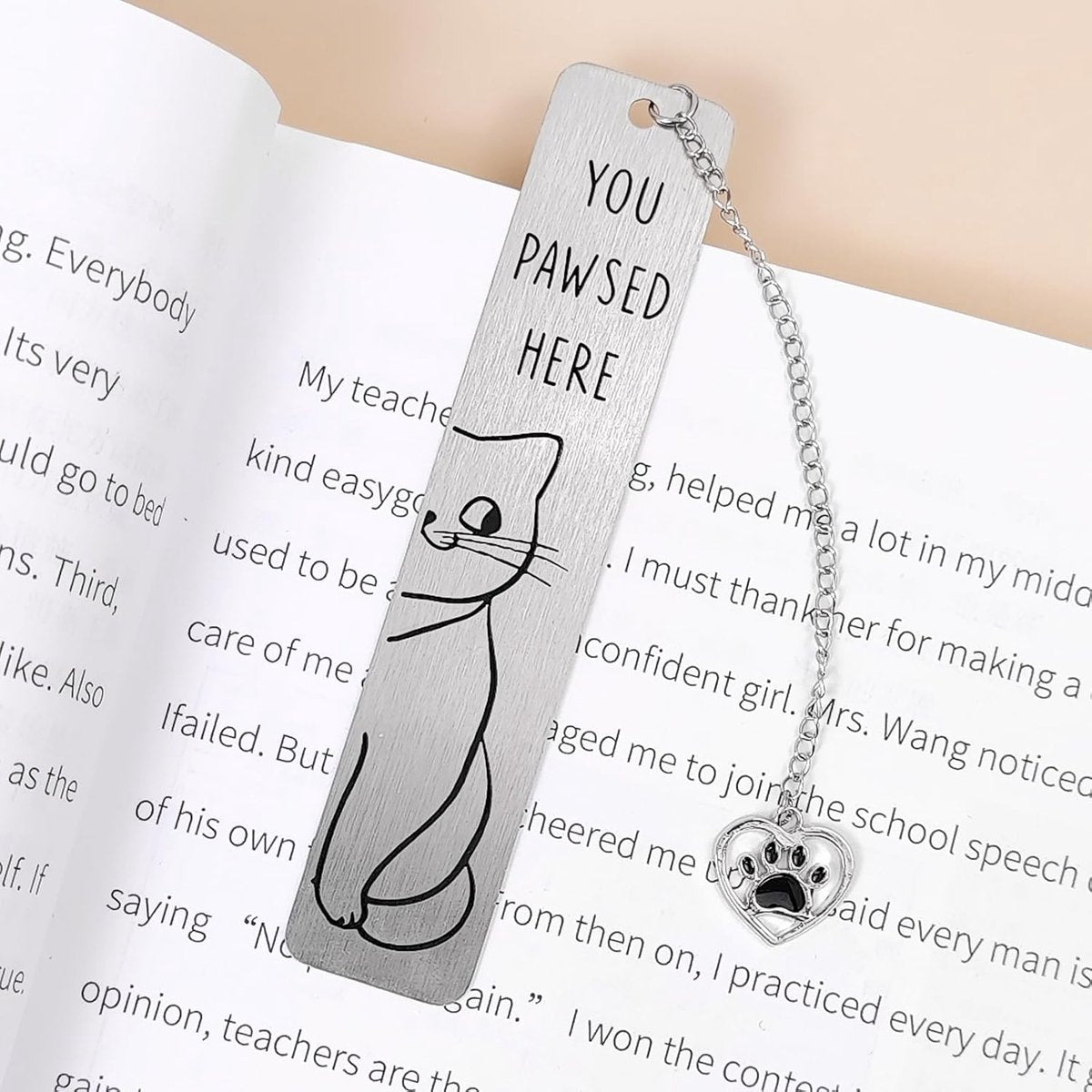 Bookmarks - Set of 2 - Cat Bookmarks - Cute Bookmarks - Bookmark Gifts for Book Lovers - Reading Bookmarks - Gifts for Boys, Girls, Kids & Friends - Cool School Supplies & Reading Gift - Stainless Steel.