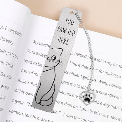 Bookmarks - Set of 2 - Cat Bookmarks - Cute Bookmarks - Bookmark Gifts for Book Lovers - Reading Bookmarks - Gifts for Boys, Girls, Kids & Friends - Cool School Supplies & Reading Gift - Stainless Steel.