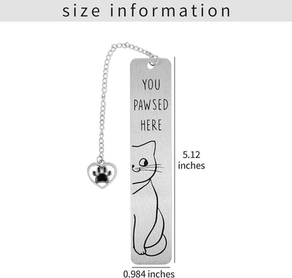Bookmarks - Set of 2 - Cat Bookmarks - Cute Bookmarks - Bookmark Gifts for Book Lovers - Reading Bookmarks - Gifts for Boys, Girls, Kids & Friends - Cool School Supplies & Reading Gift - Stainless Steel.