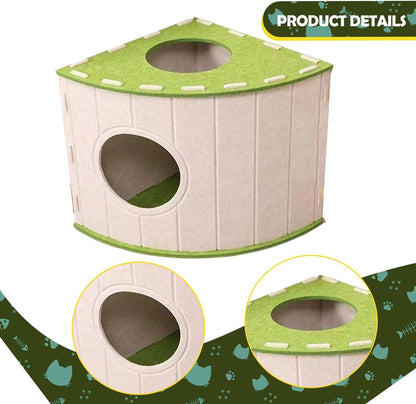 Cat House - Cat Basket - Cat Den - Felt-Shaped Cat Bed - Suitable for All Seasons - Warm | Scratch-Resistant - Pet Bed | Deep Sleeping Bed - Beige