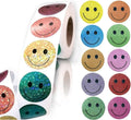 Glitter Dot and Smiley Face Stickers - Smiley Face Stickers for Kids - 500 Sheets of 1" Sheets, 10 Sheets of Colorful Glitter Dots and Glitter Stickers - School Planner - Classroom Supplies for Teachers.