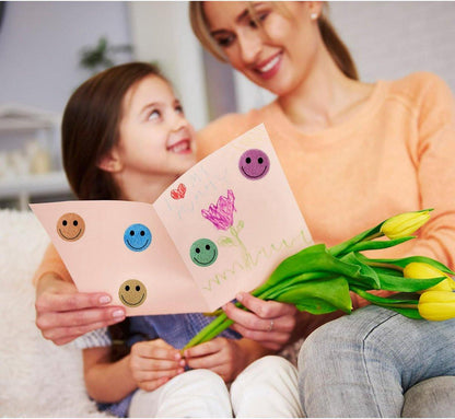Glitter Dot and Smiley Face Stickers - Smiley Face Stickers for Kids - 500 Sheets of 1" Sheets, 10 Sheets of Colorful Glitter Dots and Glitter Stickers - School Planner - Classroom Supplies for Teachers.