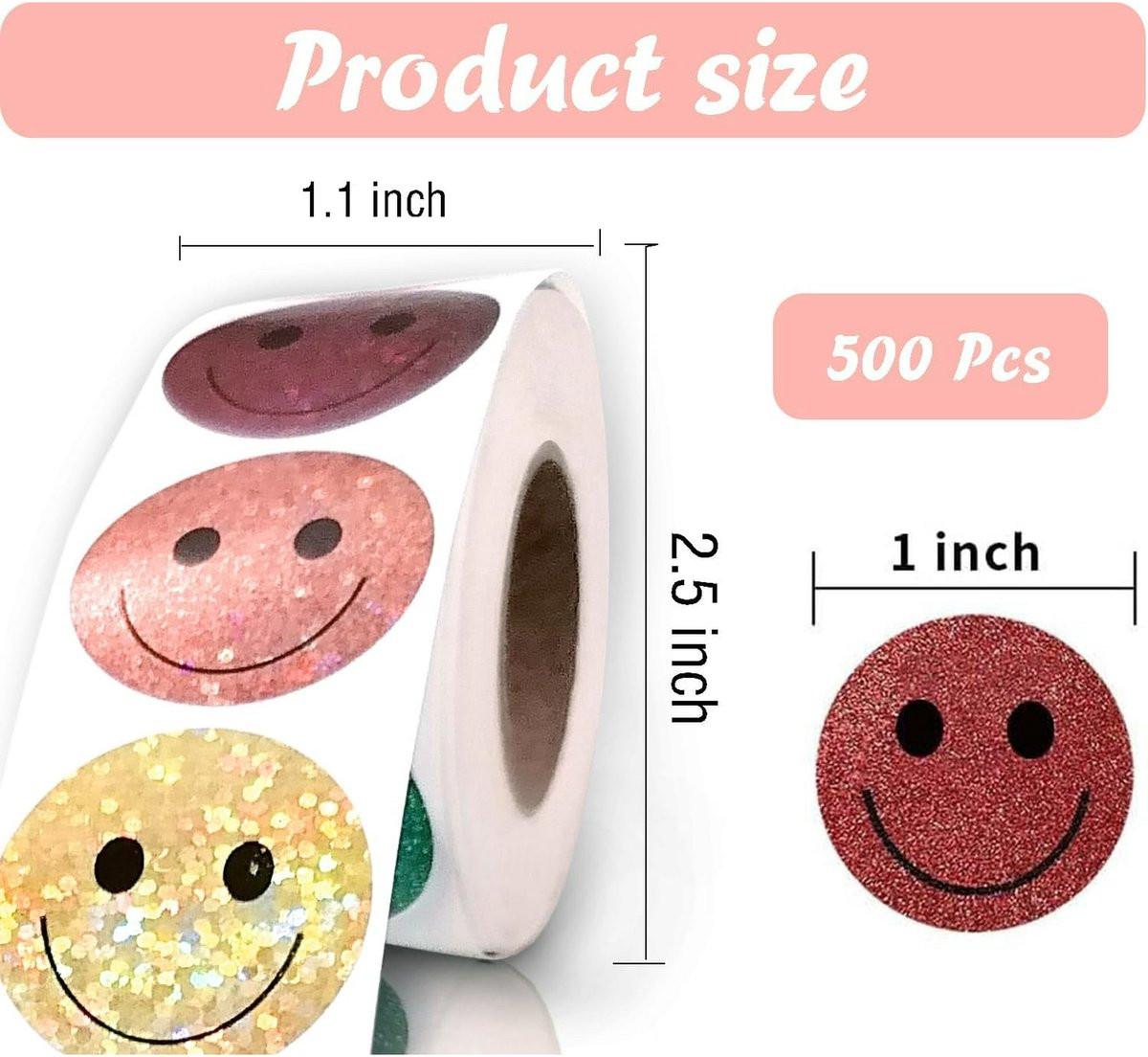 Glitter Dot and Smiley Face Stickers - Smiley Face Stickers for Kids - 500 Sheets of 1" Sheets, 10 Sheets of Colorful Glitter Dots and Glitter Stickers - School Planner - Classroom Supplies for Teachers.