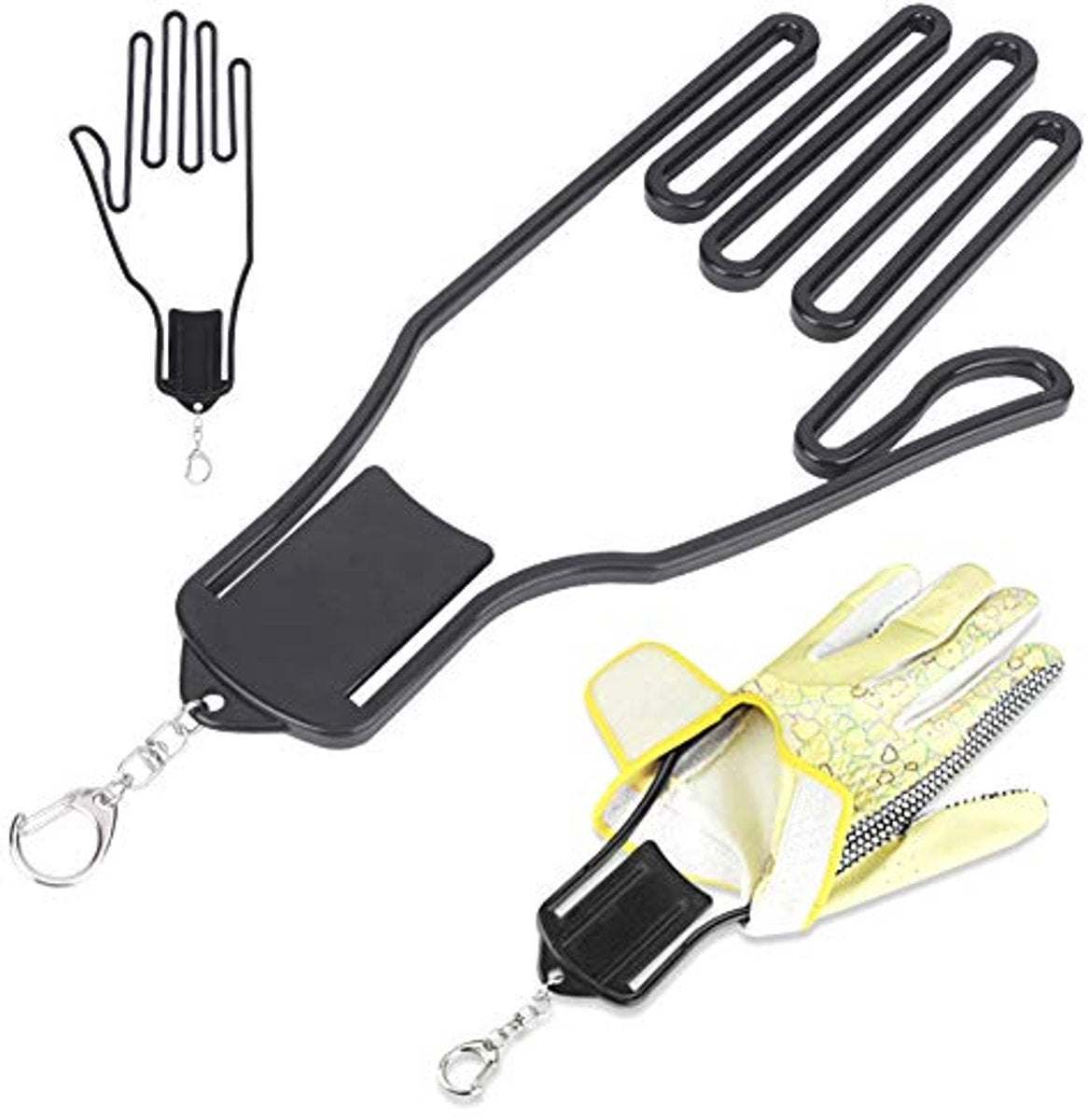 2-Pack Glove Supports - Black Plastic Frame to Prevent Deformation - For Golf & Outdoor Gloves