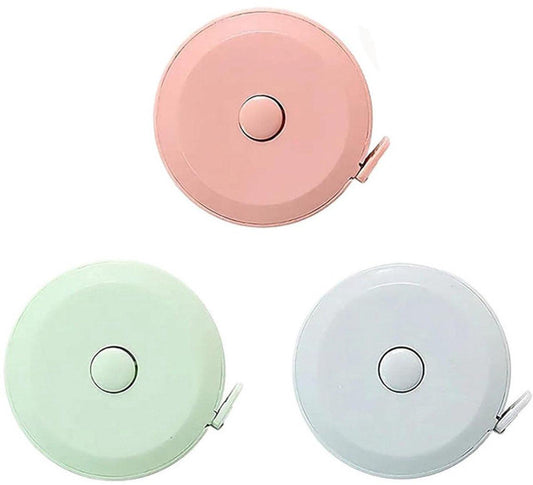 Measuring Tape - 3-Pack - Extendable Measuring Tape - Double-Sided Flexible Measuring Tape - Suitable for Measuring Body Sizes - 60 Inches (1.5 Meters) - Can Be Used for Sewing Fabrics, Making Clothes, Etc. (Macaron Blue, Pink, Green).