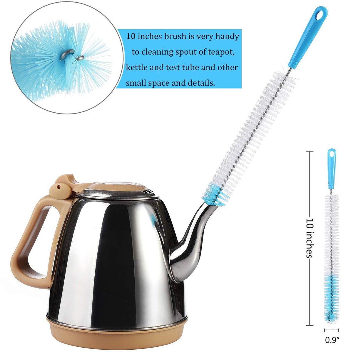 Cup Cleaning Brushes - Pack of 8 - Scratch-resistant - For all cup surfaces - Baby bottle brush - Blue.