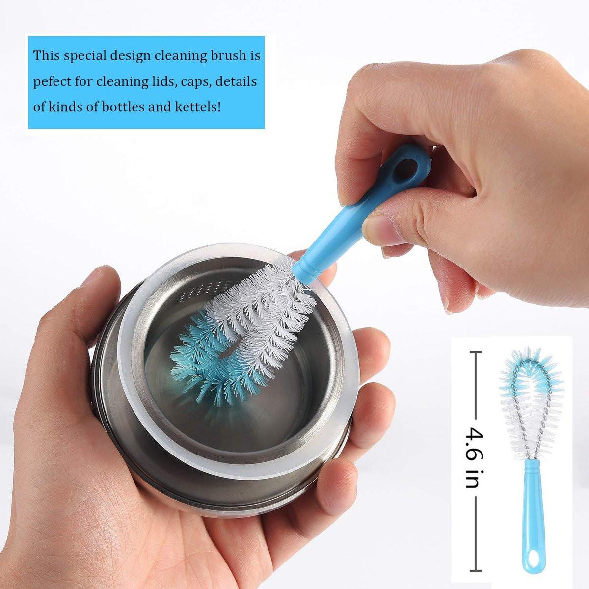 Cup Cleaning Brushes - Pack of 8 - Scratch-resistant - For all cup surfaces - Baby bottle brush - Blue.