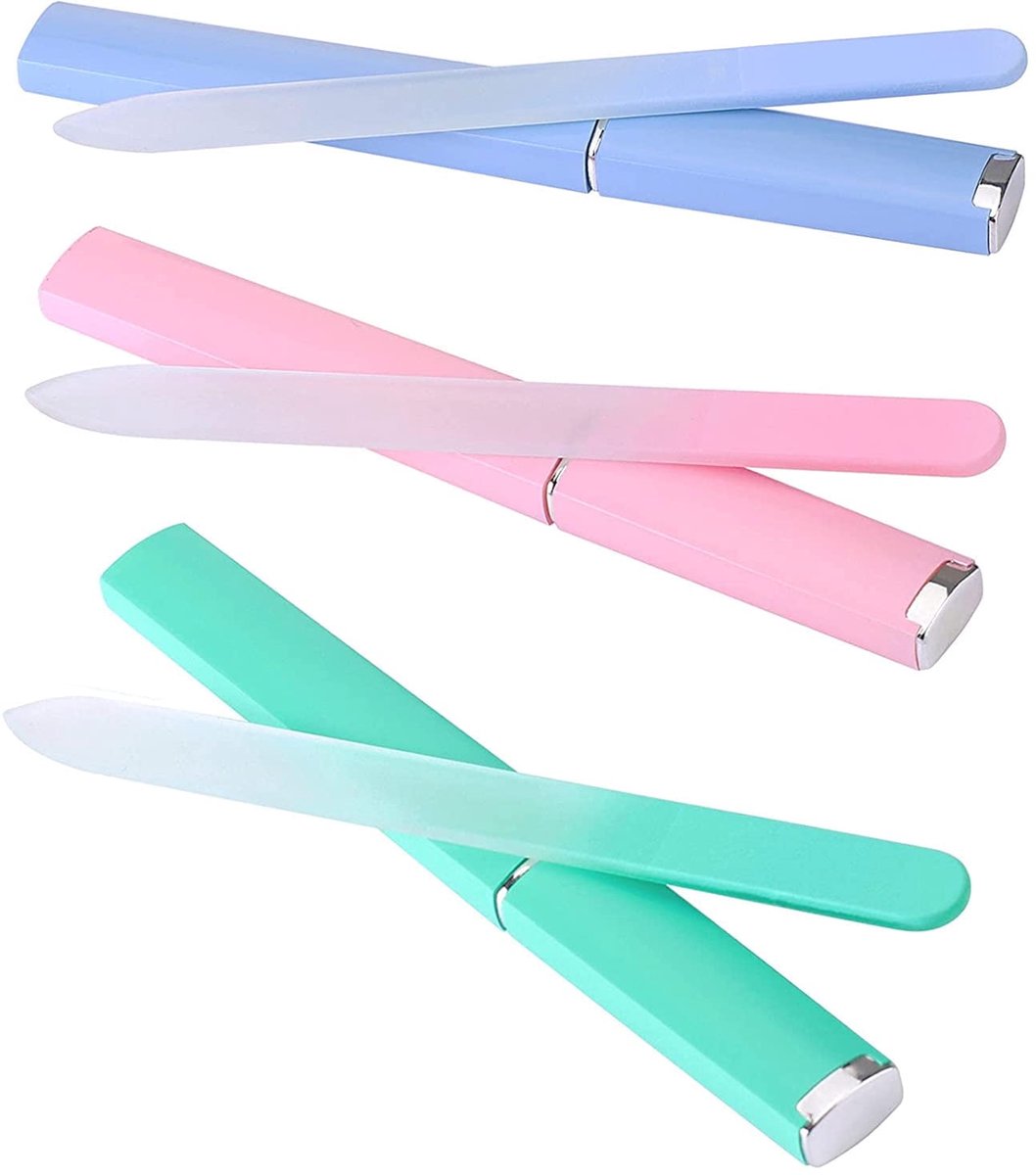 3-pack - Glass nail files - Professional nail tools for natural nails - Gentle nail care