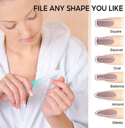 3-pack - Glass nail files - Professional nail tools for natural nails - Gentle nail care