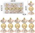 Christmas Decorations - Christmas Decorations - Painted Candy Christmas Tree Decorations - Champagne (5 per box)