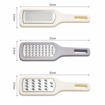 Grater - 3-piece set - Hand grater - Cheese grater - Ginger grater - Garlic grater - Stainless steel - Dishwasher safe - Silver
