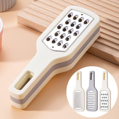 Grater - 3-piece set - Hand grater - Cheese grater - Ginger grater - Garlic grater - Stainless steel - Dishwasher safe - Silver