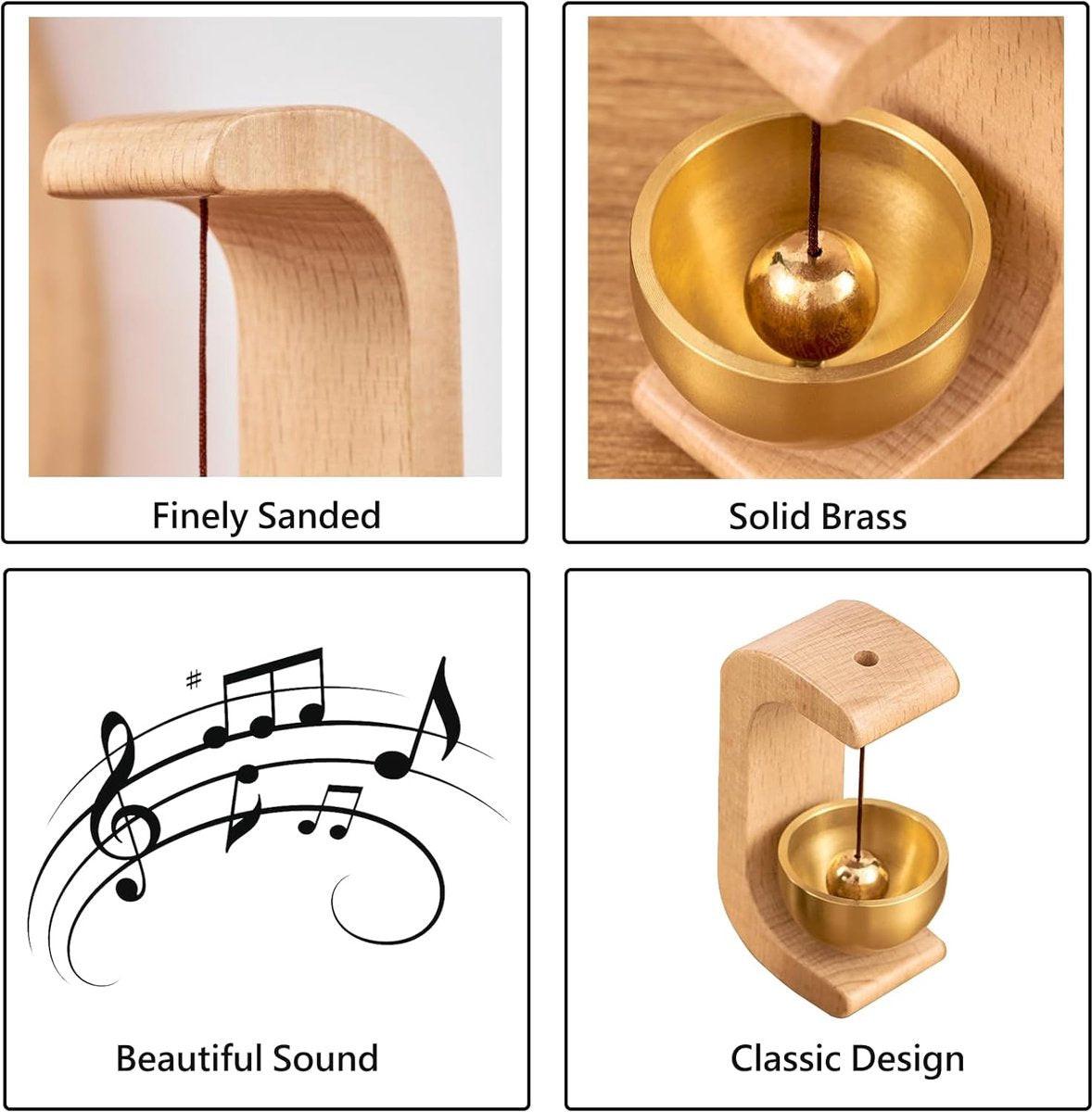 Wind Chime - Magnetic Wind Chime - Wooden Doorbell - Wooden Shop Bell - For Opening Doors (Light Brown).