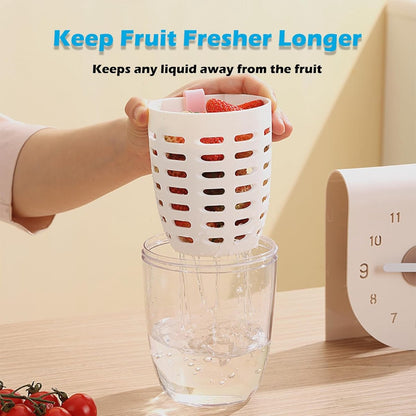 Fruit Bowl - Salad Bowl - Leakproof reusable food container with lid and draining basket - Suitable for work, school, and travel. - 650 ml (Yellow)