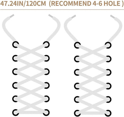 White flat laces - suitable for sports shoes, etc. White 120 cm 3 pairs