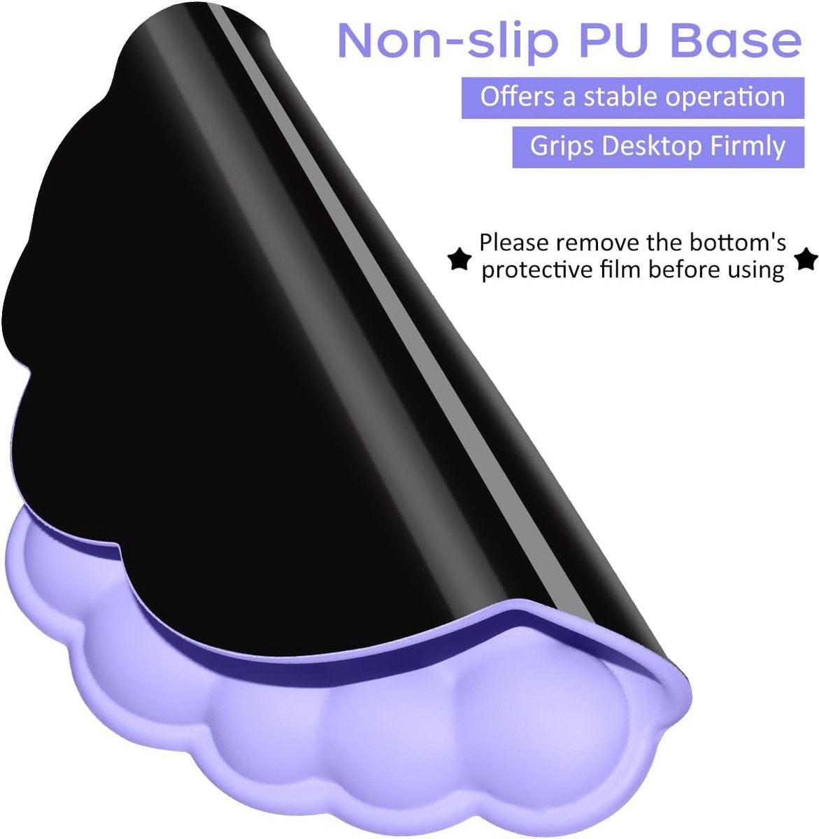 Mouse Pad - Mouse Pad with Wrist Rest - Ergonomic Mouse Pad - Mouse Pad with Leather Surface, Suitable for Computers, Laptops, Office, Home and Travel, with Non-Slip Bottom - Purple.