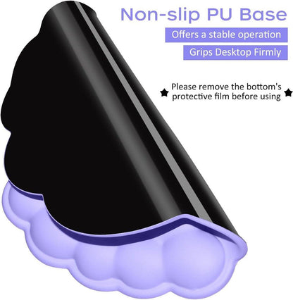 Mouse Pad - Mouse Pad with Wrist Rest - Ergonomic Mouse Pad - Mouse Pad with Leather Surface, Suitable for Computers, Laptops, Office, Home and Travel, with Non-Slip Bottom - Purple.